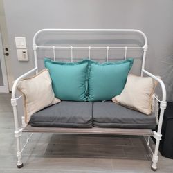 Custom Old Iron Bed Fashioned Into A Bench