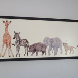 Baby Saffari Animals Framed Picture