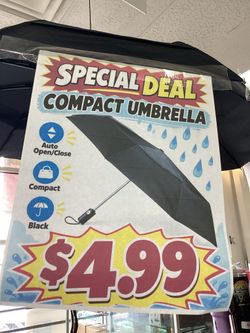 Compact Umbrella - Black, Auto Open/Close