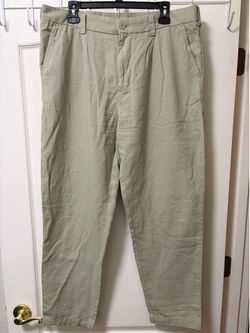 Porter & Ash Men’s Green Linen Blend Pants 34W X 29L