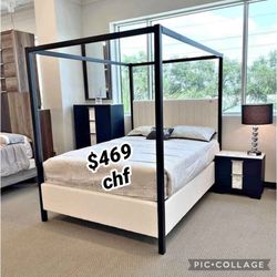 Boucle fabric king size bed frame // Christmas sale 