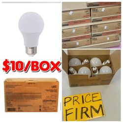 LED Bulbs 60w A19 $10/box