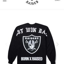 BORN X RAISED RAIDERS LONGSLEEVE SHIRT LARGE 