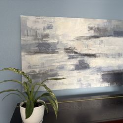 Abstract Blue Stretched  Canvas Wall Art 
