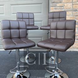 New 4 Brown Bar Stools 