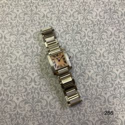 Cartier Tank Francaise 2384 Pink Mother of Pearl Face