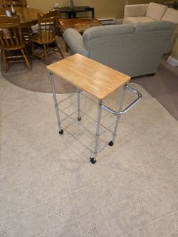 Cutting Board Island With Two Shelves