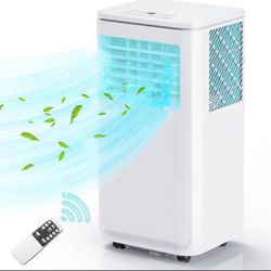 8000 BTU portable air conditioner, portable AC unit up to 350 square feet, compact 3-up cooling unit with dehumidifier and ventilation functions