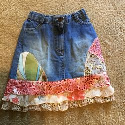 Little girls size 4 brand little mass  jean skirt denim