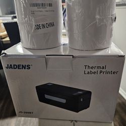 Jadens Thermal Label Printer W/ 2 Rolls Of Paper