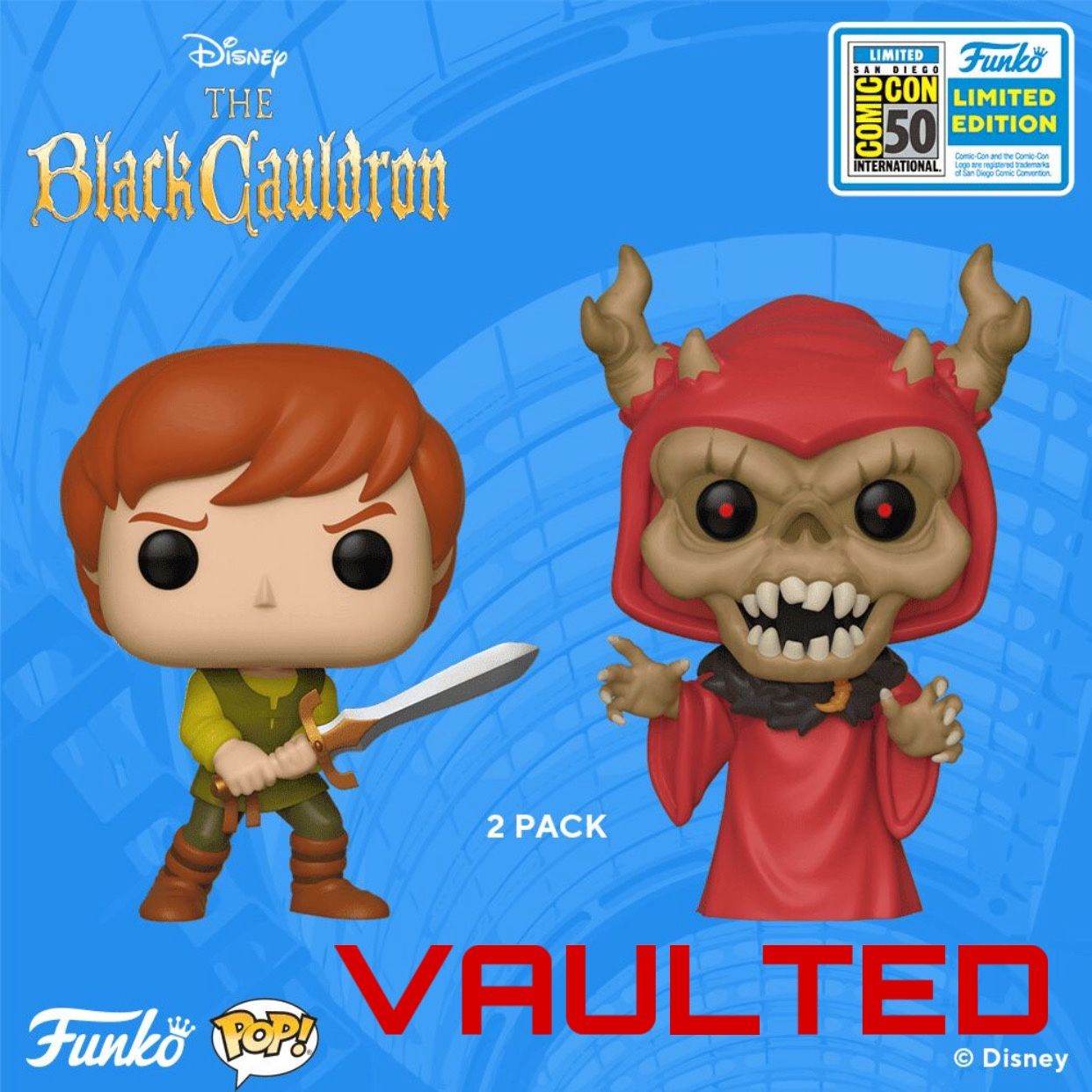 Funko POP! Disney: The Black Cauldron - Taran & Horned King Vinyl Figure 2 Pack (SDCC Exclusive 2019) (VAULTED)