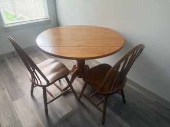 3 piece round drop leaf dining table set