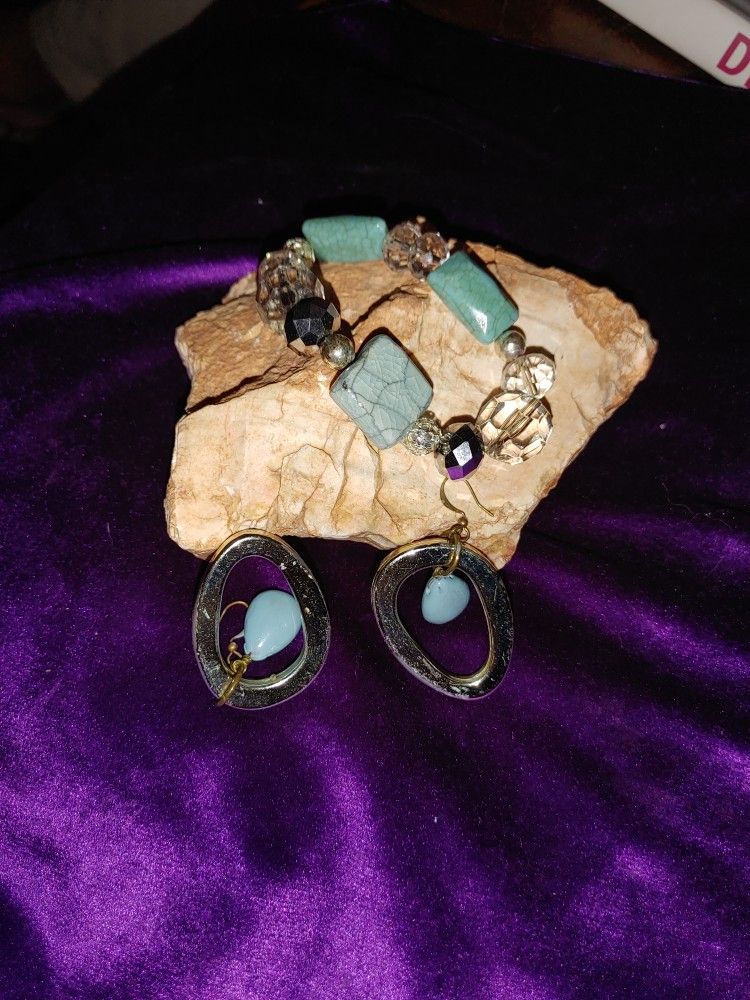 Turquoise (Faux) and Earrings