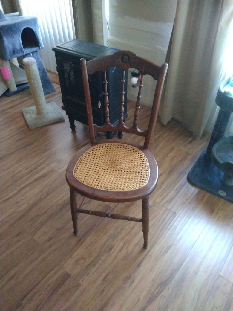 Old Wood & Cane Chair