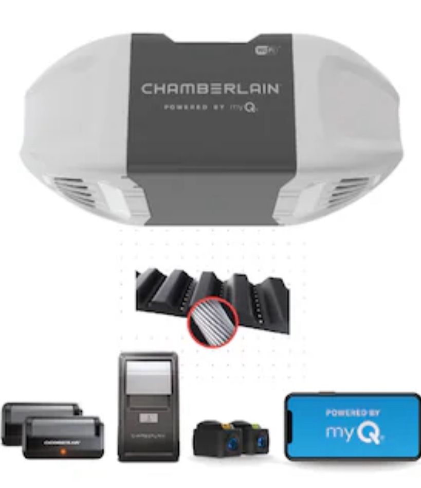 Chamberlain B2401 1/2 HP myQ Ultra Quiet Belt Drive Garage Door Opener