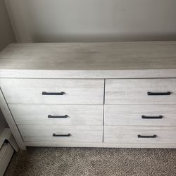 White brand new dresser and mirror