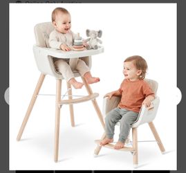 Convertible Baby High Chair & Toddler Seat – Modern Wood Highchair