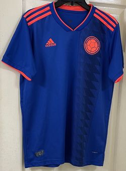 Adidas Colombiana Men's Soccer Futbol Jersey Climalite Blue Orange Size XL