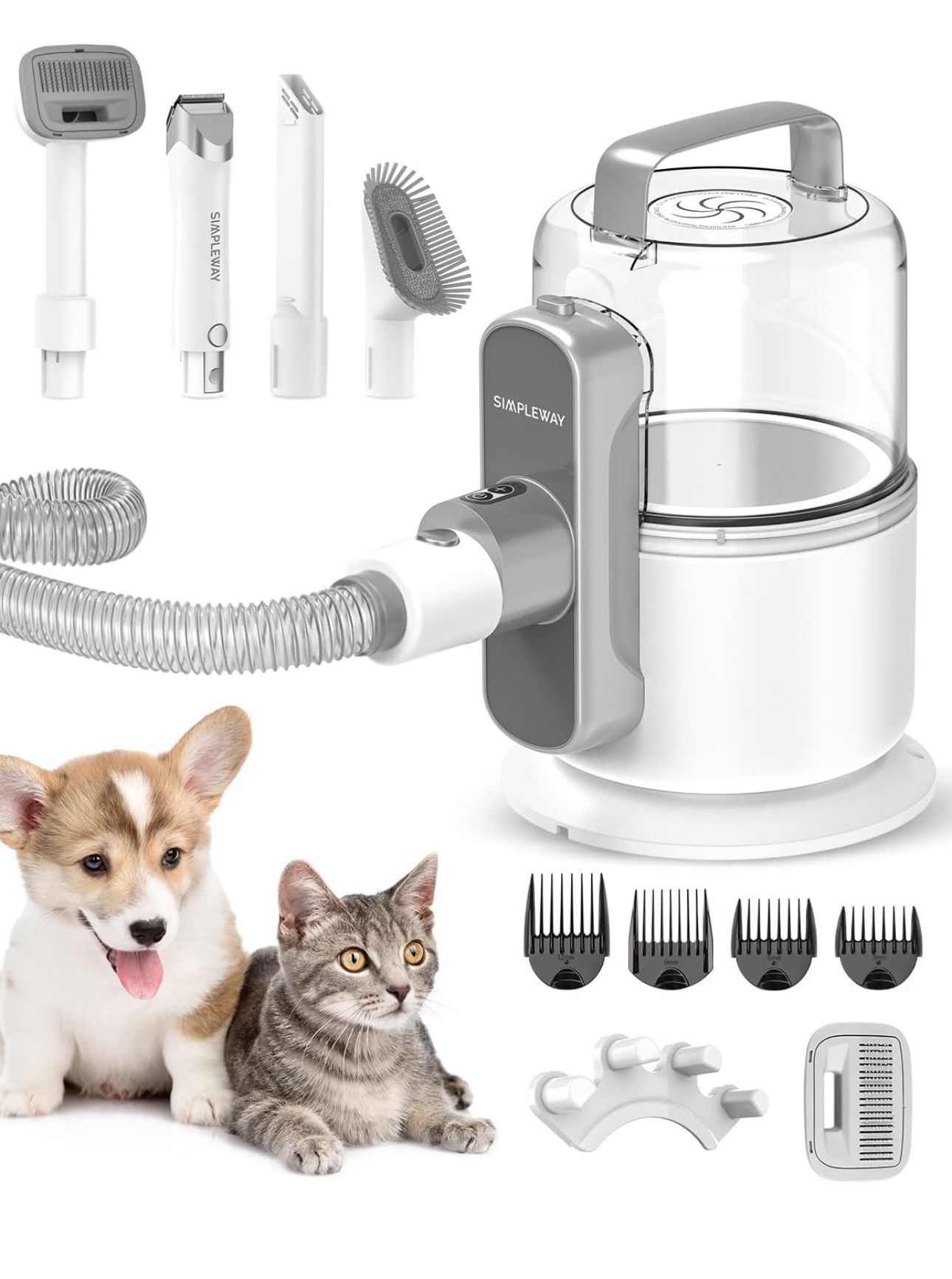 Pet Grooming Vacuum, in Dog Grooming Kit with Suction Mode