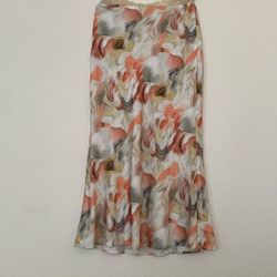 Long Flower Printed  Skirt 