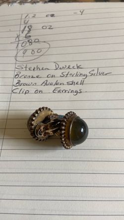 Stephen Dweck Bronze Sterling Silver Clip-On Earrings