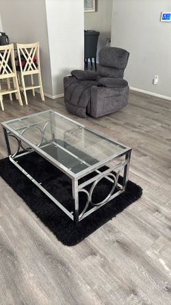 Glass coffee table