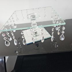 Glass Beaded Cake Plate