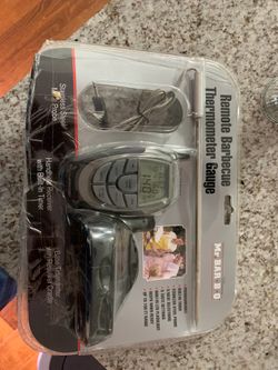 Remote barbecue thermometer gauge