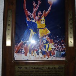 Magic Johnson Autographed Plaque