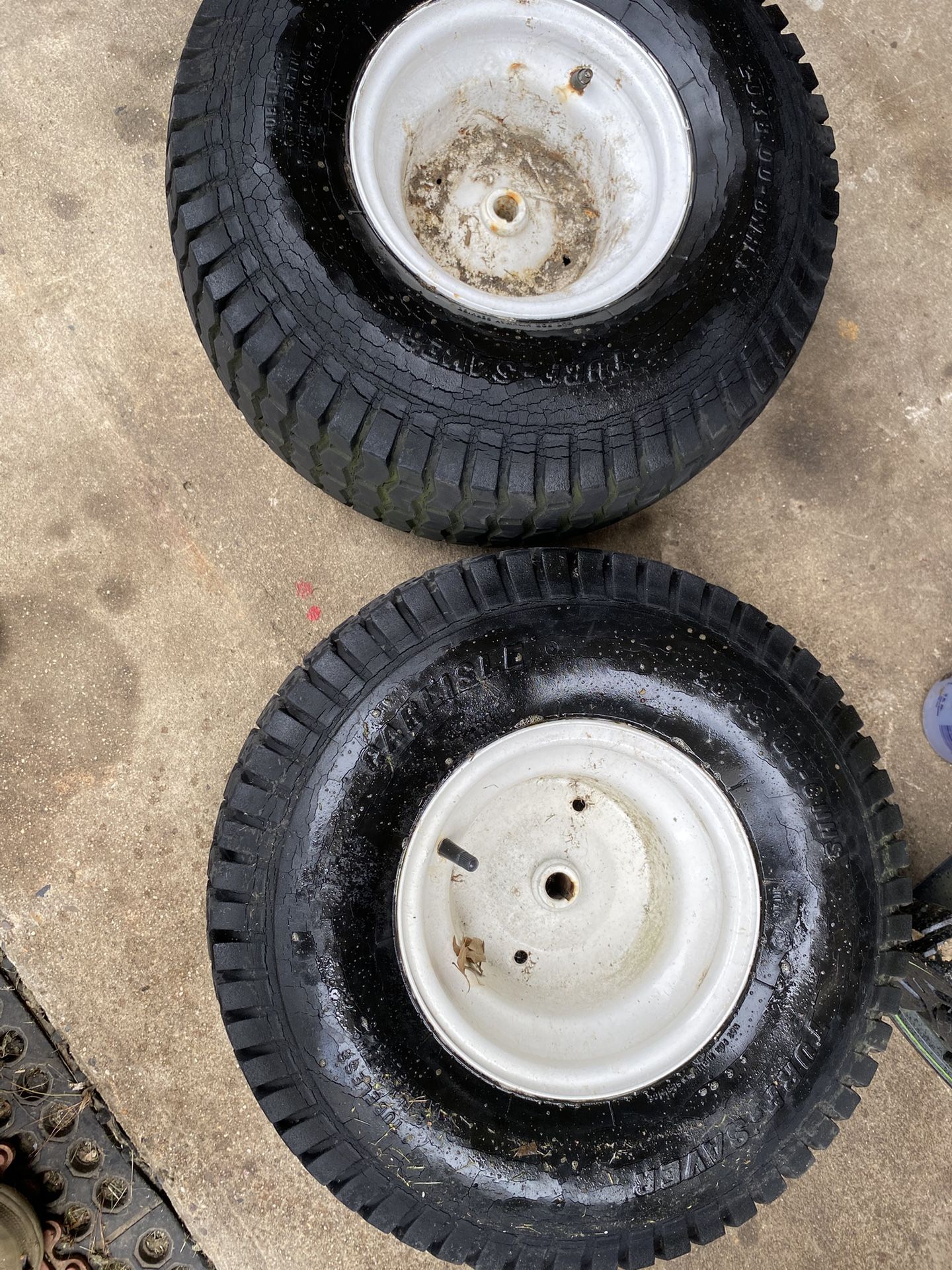2 Rear Lawn Tractor Tires Both Hold Air 20x8.00-8