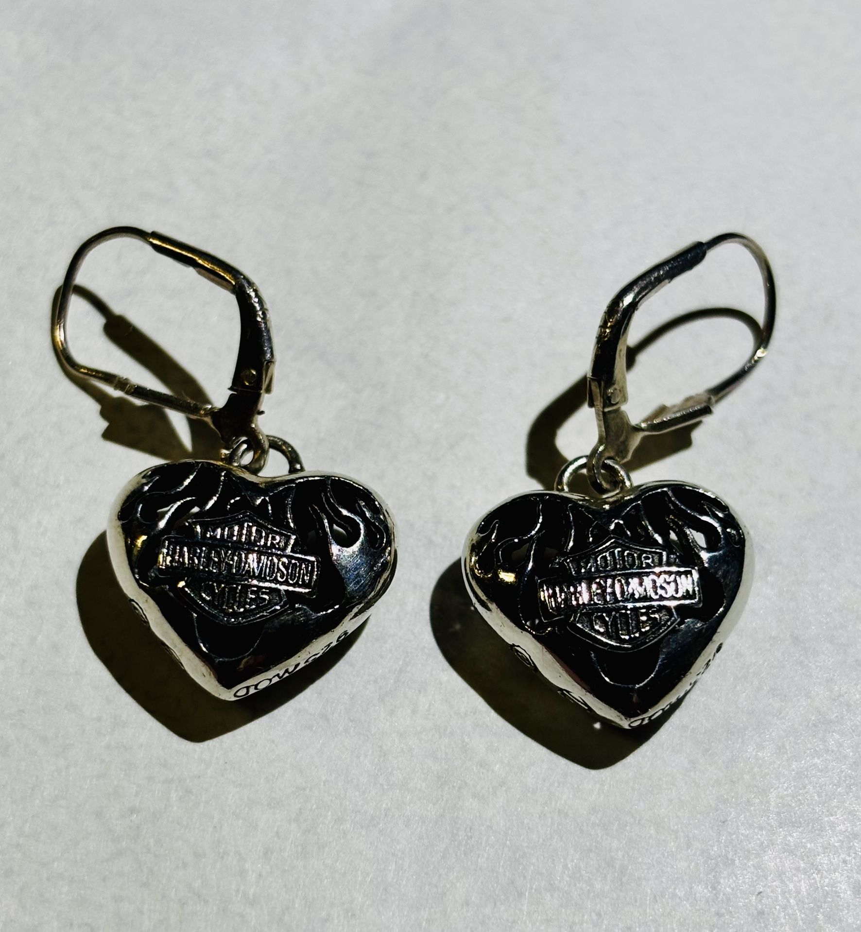 Harley Davidson Silver Earrings