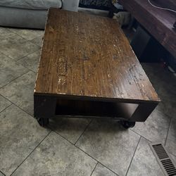 Pinebrook Wood Rectangular Cocktail Table.
