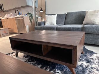 Solid Oak Wood Coffee Table - 30” x 48”