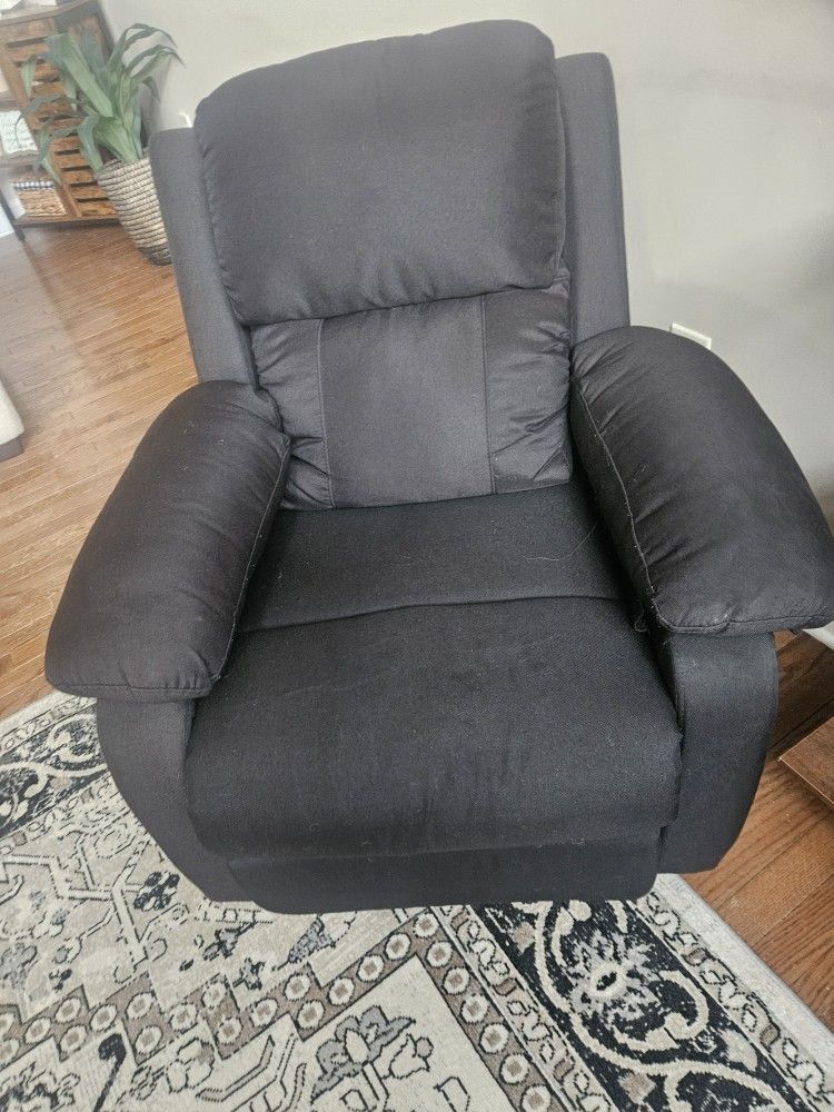 Black Swivel, Reclining Chair