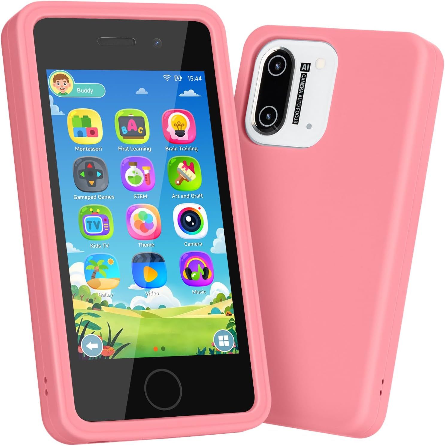 3.97" Touchscreen Kids Toys Smart Phone, Kids Phone with Games & Dual Camera, Toddler Toys Phone, Boys and Girls Learning Toy Phone for 3-9 Years Old