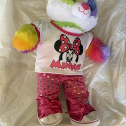 Build A Bear Rainbow Bear In Authentic BAB outfit