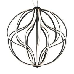 Aura 24" LED Pendant, Black Finish Light