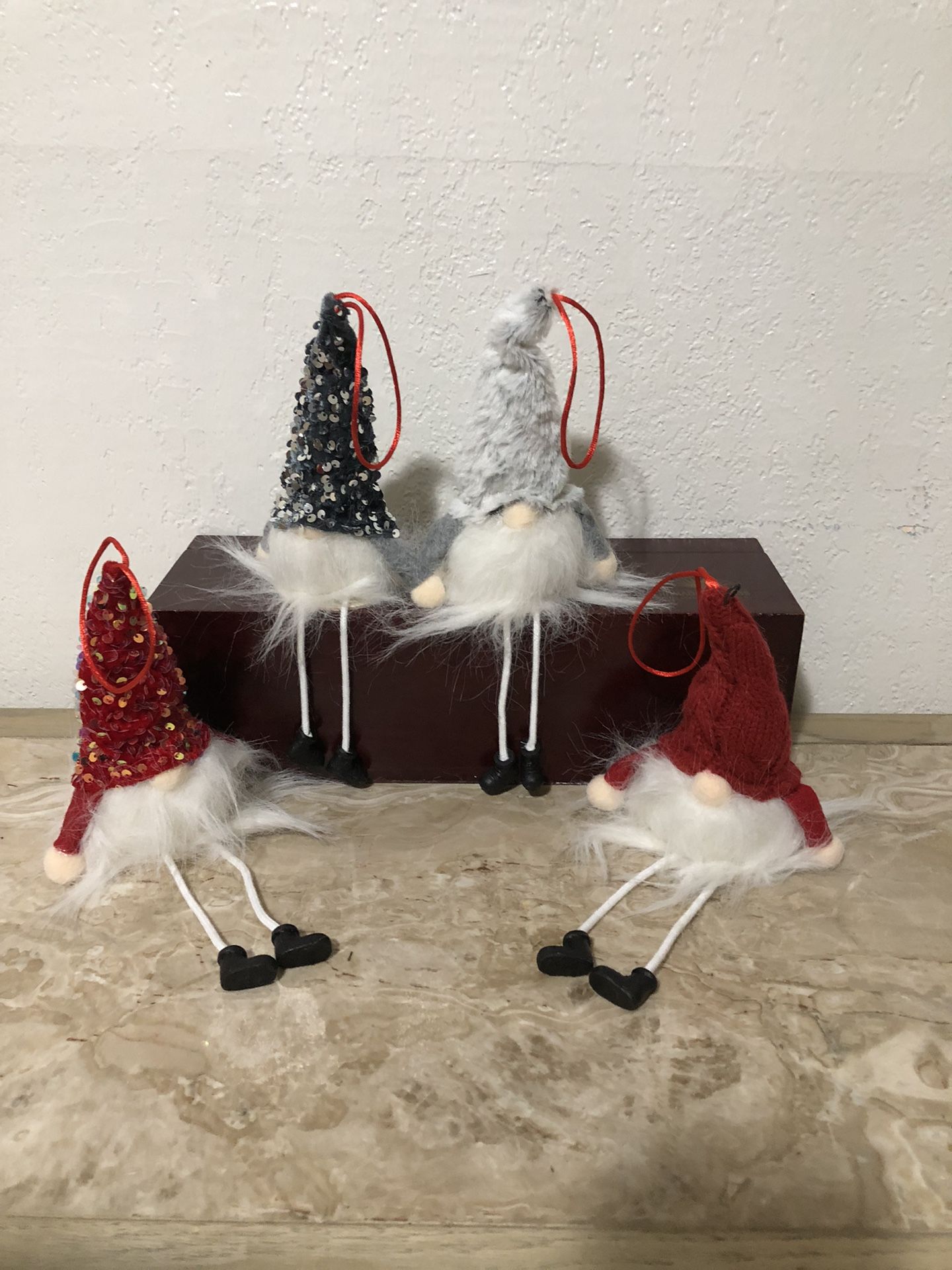 Christmas Gnomes Ornaments for Tree Decorations. Set Of 4