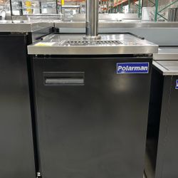 Polarman PLM-BCBD1 24 1/8" Single Tap Direct Draw Kegerator Beer Dispenser with 2 Solid Doors, 8.1 cu. ft.