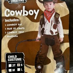 Cowboy Halloween Costume Kids Size SMALL