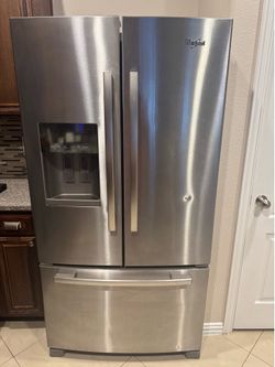 Stainless Steel Whirlpool Stove & Refrigerator