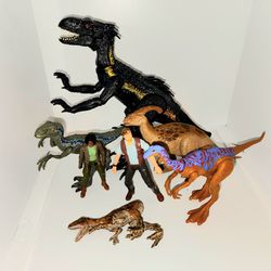lot of Jurassic World dinosaurs figures large Indoraptor, Blue raptor, Owen Grady, Kayla Watts