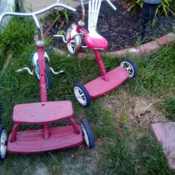 2 Antique Radio Flyer Trycycles