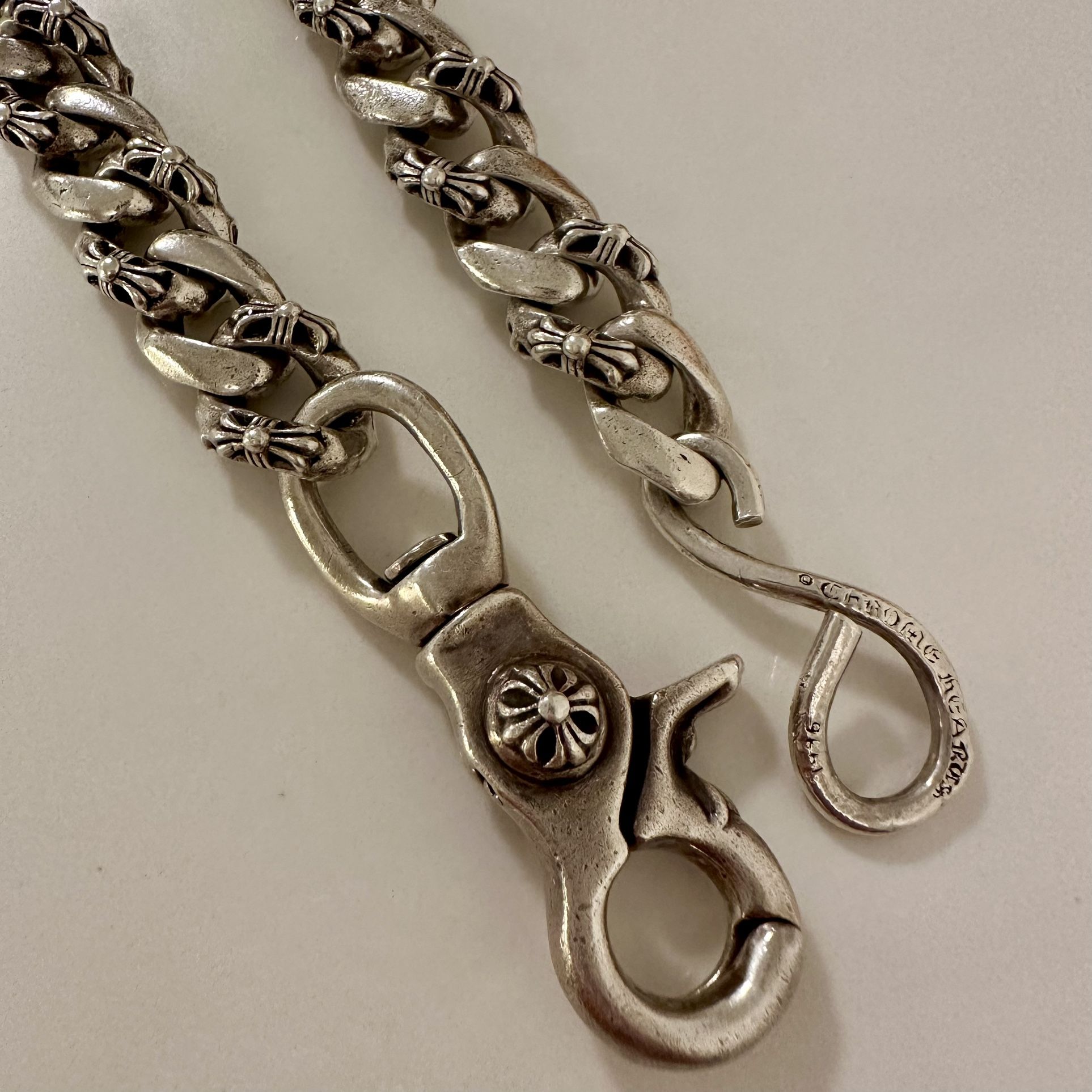 Chrome Hearts FANCY 1 Clip Wallet Chain 925 Silver 16.375 Inch for 