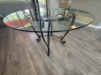 Very Nice Glass & Rod Iron Table