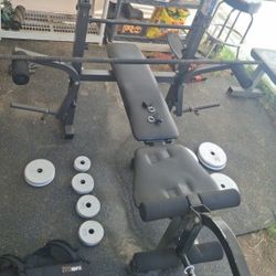Weights With Bench  Training Set, Great For Teens