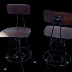 Set of Rustic Farmhouse Bar Stools