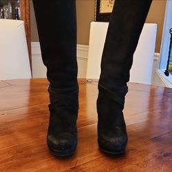 Cordani Black Suede High Heeled Boots