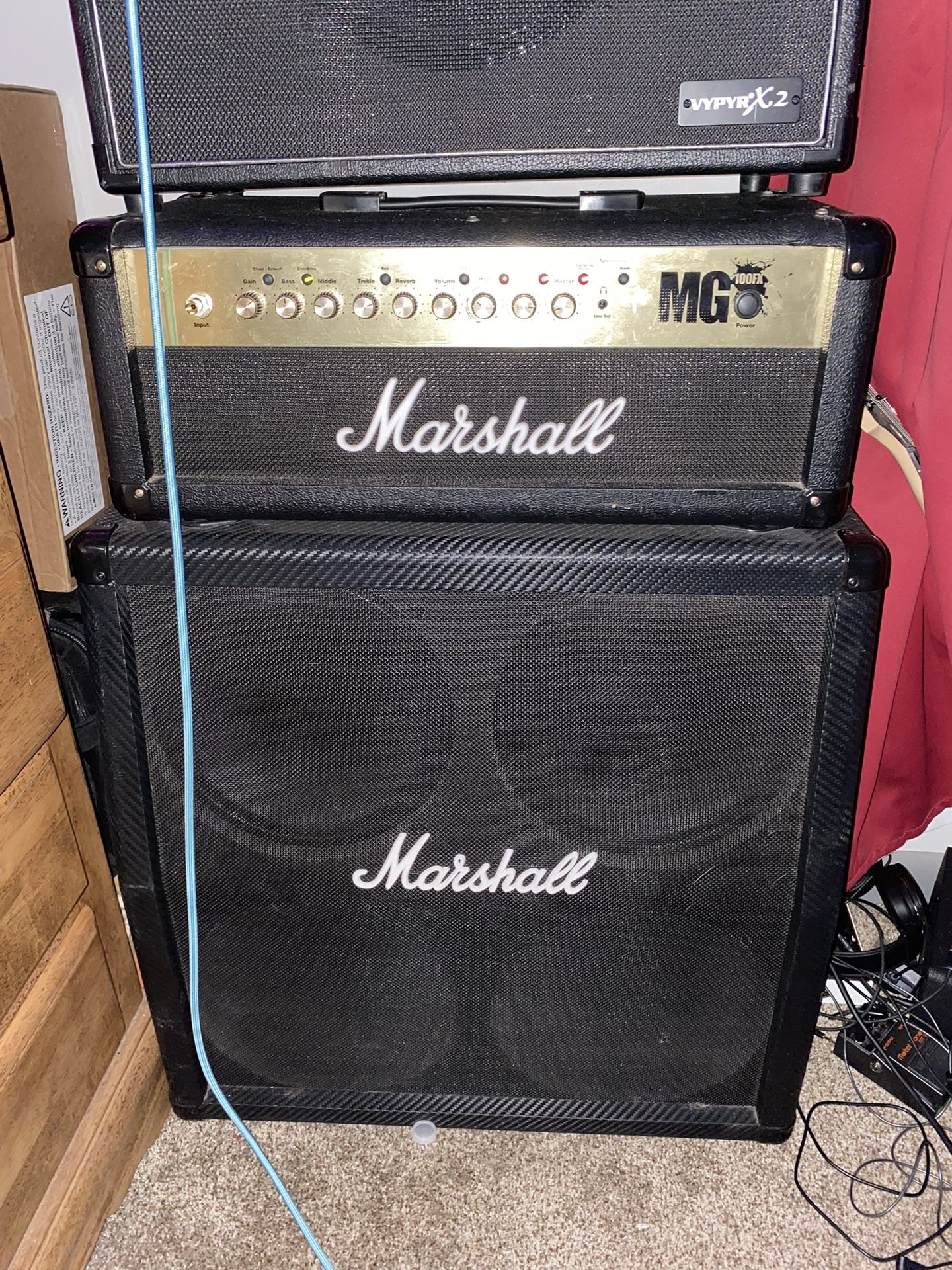 100w marshall amp head & 120w cab
