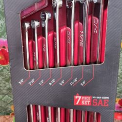 ICON Extra Long Professional SAE Double Box Ratcheting Wrench, 7 Piece